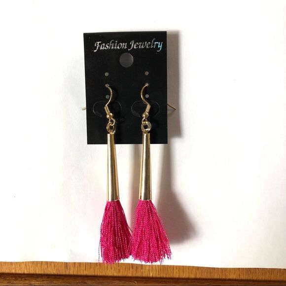 Fashion Jewelry Pink Boho Tasseled Earrings (A)104 - Picture 1 of 4